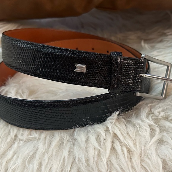 Java Lizard skin leather belt Nike Tiger Woods size 36-34 large black - Picture 3 of 16